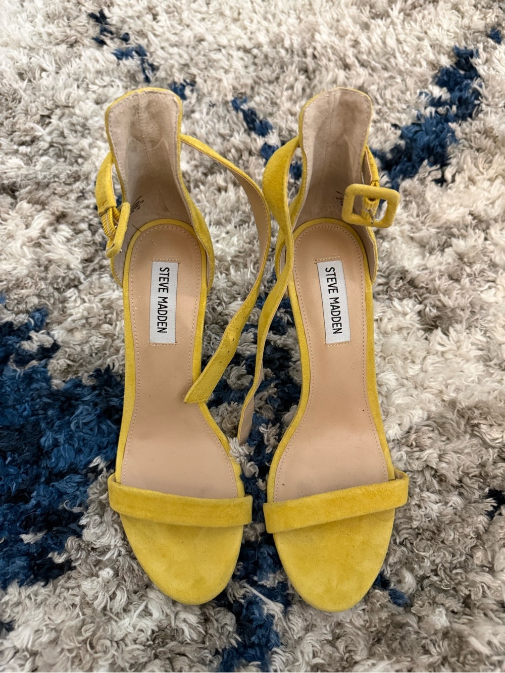 Steve Madden Yellow Suede Ankle Strap Heels